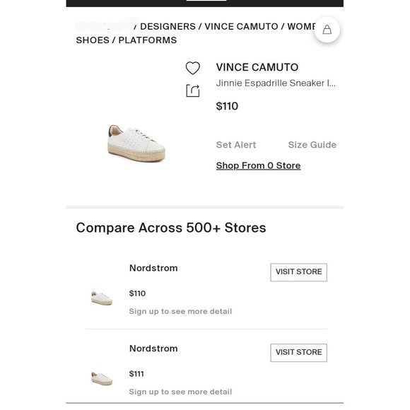 Vince Camuto VC Jinnie Women's Size 9M / 40 EU White Leather Shoe Sneaker &Twine - Picture 2 of 12